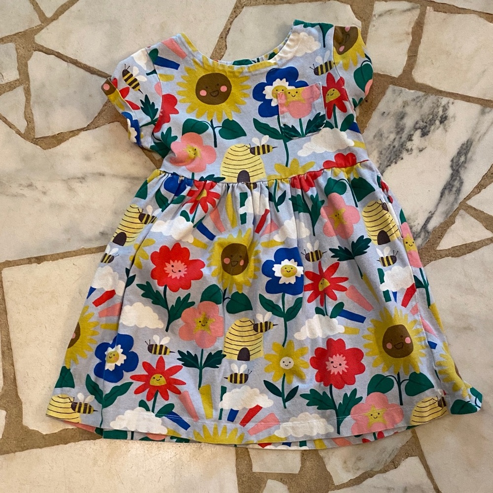 Mini Boden Colorful Floral Kids play Dress